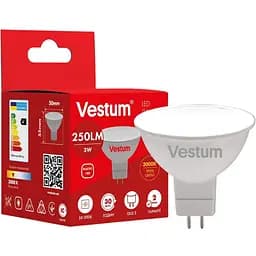 Светодиодная лампа Vestum MR16 3W 3000K 220V GU5.3 1-VS-1502