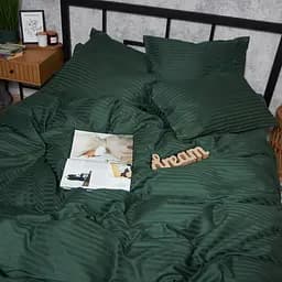 Комплект постільної білизни Moon&Star Satin Stripe Mystic Green Сімейний 143х210х2 наволочки 2х70х70 - мініатюра 2
