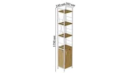 Етажерка 4/34 Ferrum-decor Серії Конект з тумбою 179x34x28 Білий ДСП Артизан (FRD-104475) - мініатюра 3