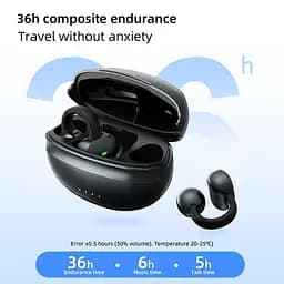 Бездротові спортивні навушники-кліпси Langsdom T9 з шумоподавленням, Bluetooth 5.4 та  IPX5 Чорний - мініатюра 5