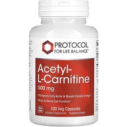Ацетил-L-карнитин Protocol for Life Balance Acetyl-L-Carnitine 500 мг 100 капсул