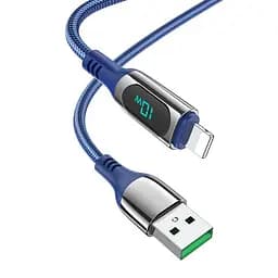 Кабель с экраном Hoco S51 USB (m) - Lightning (m) 1,2 м нейлоновый синий