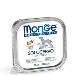 Паштет Monge Dog Solo з свіжого м'яса оленя для собак усіх порід 150 гр