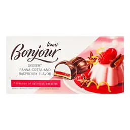 Уценка. Десерт Konti Bonjour со вкусом Паннакотта и малина, 232 г (878496)