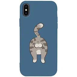 Чохол-накладка Toto Matt TPU 2 mm Print Case Apple iPhone X/XS #62 Catzad Navy Blue