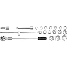 Набір головок торцевих Yato квадрат 3/4", М=19-50 мм з інструментами, 21 шт. (YT-1335)