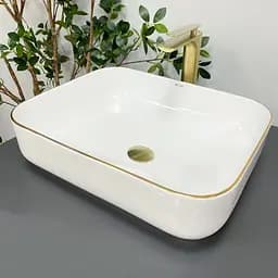 Умивальник VBI Palermo white gold Edge накладний VBI-012308, Золотий