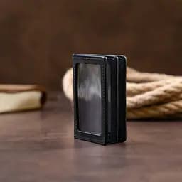 Візитниця з обкладинкою для ID-паспорта з натуральної шкіри Grande Pelle 11291 чорна - мініатюра 7