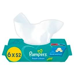 Набор детские влажные салфетки Pampers Fresh Clean 312 шт. (6 уп. по 52 шт.)