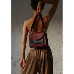 Жіноча шкіряна сумка Liv бордово-синя вінтажна