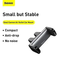 Автомобільний тримач Baseus Steel Cannon Air Outlet Car Mount SUGP-01 Black - мініатюра 2