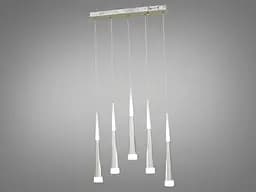 Люстра стельова LED Diasha 3002/5SV, 18W, матовий хром, сучасний стиль для коридору, вітальні, спальні, кухні