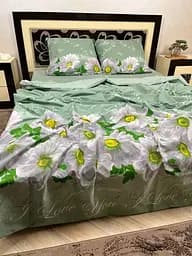 Постільна білизна бавовняна Комілотея Півтораспальна 150 x 220 Бязь Зелена 70 х 70