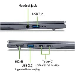 Ноутбук Acer Swift 14 AI OLED SF14-51-78FT з процесором Intel Core Ultra 7-256V pana la 4.8 GHz, 14", WUXGA OLED, 16GB LPDDR5X RAM, 1TB SSD, Intel Arc графікою, Windows 11 Home, Ste - мініатюра 13