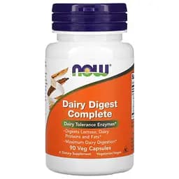 Пробіотики і пребіотики NOW Dairy Digest, 90 вегакапсул
