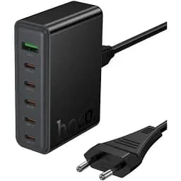 Сетевое зарядное устройство Hoco C152A Modern PD70W 6-port(5C1A) desktop charger(EU) Черный
