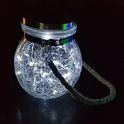 LED-світильник Нічник садовий скляний з сонячною батареєю 30LED Wharm White RGB - мініатюра 6