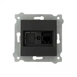 Механізм розетки Exen CAT6 комп'ютерної чорний
