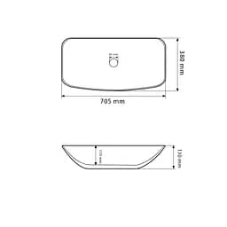Умивальник VBI Silvi 70 white накладний VBI-015101, Білий - мініатюра 2