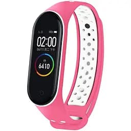 Ремінець для фітнес-браслета MiJobs для Xiaomi Mi Band 3 і 4 Nike Design рожевий з білим - мініатюра 3