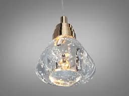 LED підвіс Diasha J2580-1S G золото скло з бульбашками 4 Вт - мініатюра 4