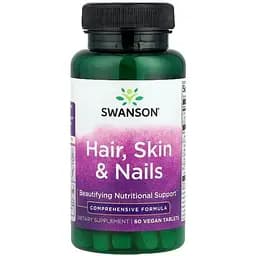 Аминокислота Swanson Hair, Skin & Nails, 60 таблеток vit0004046