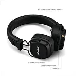 Комплект навушники Marshall Major V Black Original + Кейс (Підтримка офіційного додатку)(1006832) - мініатюра 5