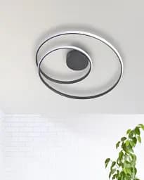 Люстра світлодіодна стельова кругла Goldlux 328038 Zefira 50 Led 1x40W 4000K 3700Lm IP20 Антрацит - мініатюра 2