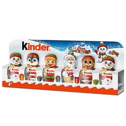 Набор новогодних шоколадных фигурок Kinder 90 г (6 фигурок по 15 г)