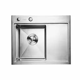 Кухонна мийка Platinum Handmade 580x480x220 L нержавійка (товщина 3,0/1,5 мм корзина та дозатор в комплекті), R, Нержавіюча сталь