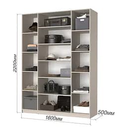 Шафа 4-дверна MebelStar Оскар ДСП BG, 4 додаткові полиці 160x52x220 см Аляска білий (MBS-4702) - мініатюра 3