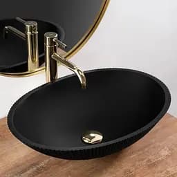Умивальник Rea Della 37,5x51,5 black matt (REA-U0274), Матова - мініатюра 3