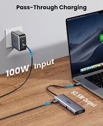 Док-станція USB3.1 Type-C --> HDMI/VGA/USB 3.0х3/RJ45/SD/TF/PD/3,5мм TRRS 100W 10-in-1 CM498 Ugreen - мініатюра 7