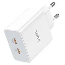 Адаптер питания сетевой HOCO C108A Leader dual port (выходы 2C) 35W зарядный блок
