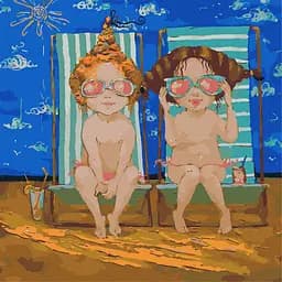 Картина за номерами "Рожеві окуляри" KHO2386 40х40 см