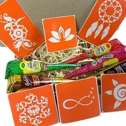 Набір кольорової хни з трафаретами для біо-тату №2 Fresh Tattoo color-henna-set-02 - мініатюра 2