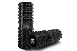Масажний ролик EasyFit Grid Roller 33 см v.1.2 із заглушками з обох сторін (чорний) - мініатюра 3