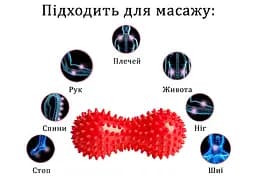 Масажний м'ячик EasyFit Goober з шипами червоний - мініатюра 2