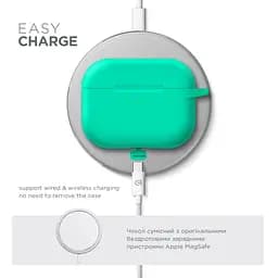 Силіконовий чохол для навушників Apple AirPods Pro 2 2022, Hang Case, бірюзовий, ультратонкий захисний кейс товщиною 2 мм, захист від подряпин, пилу та ударів, компактний, з карабіном для кріплення, ArmorStandart (ARM68589) - мініатюра 7