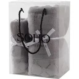Набір махрових рушників Soho бавовна 35х75 см, 70х140 см Bow Grey (A160071) - мініатюра 2