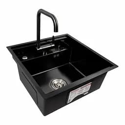 Кухонна мийка CM 50x50 прихована PVD чорна Platinum Handmade, Чорний