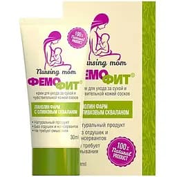 Крем для ухода за сухой и чувствительной кожей сосков Фемофит Ланолин Фарм, с оливковым скваланом, 30 мл (666342)