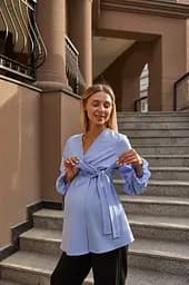 Блуза для вагітних та годуючих Toscana S (42) Lullababe Блакитний - мініатюра 3