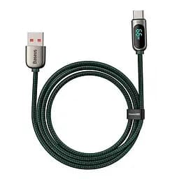 Кабель с экраном Baseus Fast Charging USB - Type-C 66 W 1 метр CASX020006 зеленый