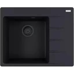 Кухонна мийка Franke Centro, фраграніт, прямокутник, з крилом, 620х500х200мм, чаша - 1, врізна, CNG 611-62 TL, чорний матовий