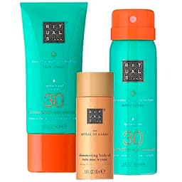 Солнцезащитный набор Rituals Ritual of Karma Sun Trial Set: крем для лица SPF 30, 50 мл + масло для тела 30 мл + спрей для тела SPF 30, 50 мл