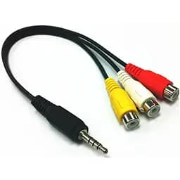 Кабель аудио/видео Jack 3.5mm M -> 3 x RCA F 0.15 м