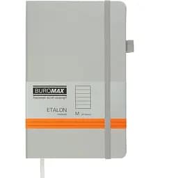 Книга записна Buromax Etalon в лінійку 195х125 мм срібна 96 аркушів (BM.291260-24)