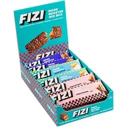 Уцінка. Набір веганських низькокалорійних батончиків Fizi Mood Booster Mix Box 480 г (12 шт. x 40 г)