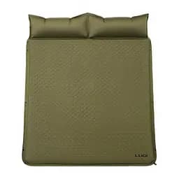 Надувной матрас 190х130 см походный туристический Camping самонадувающийся коврик для палатки кемпинга отдыха сна Зеленый Yiwu LU-027GR